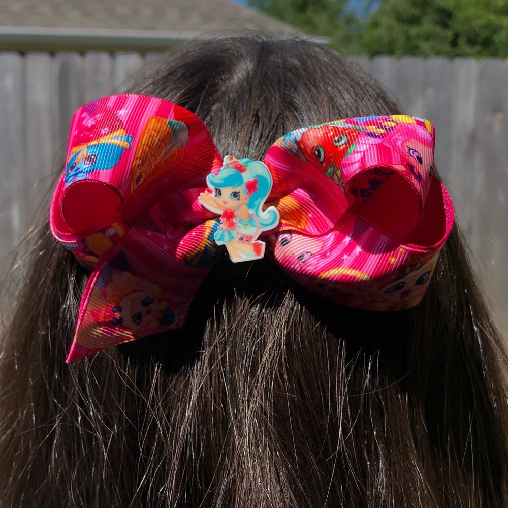 Pink & Green Shopkins Bow Set